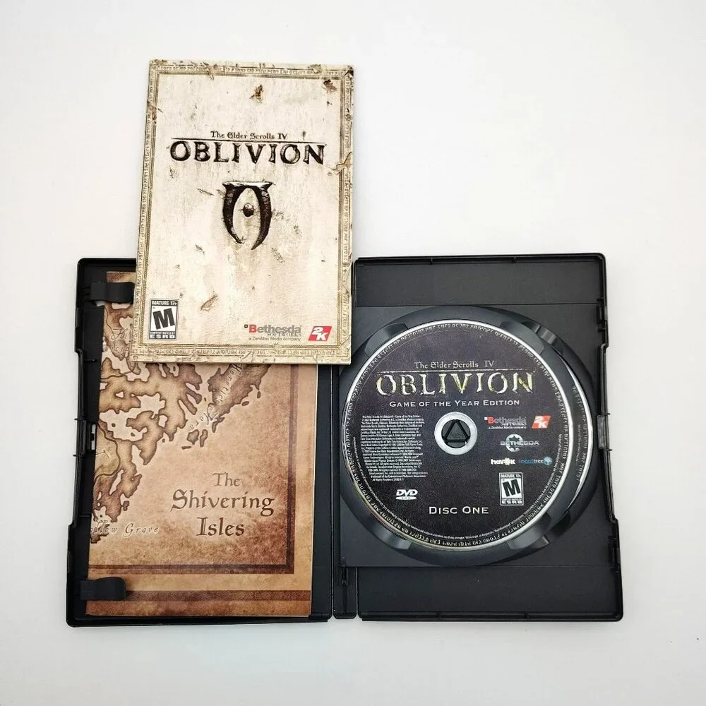 Elder Scrolls Oblivion Game of Year PC DVD Map Insert Shivering Isles Untested